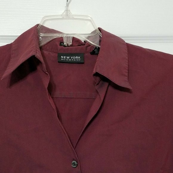 New York & Company Collared Button Down Blouse ~ S - Picture 3 of 6